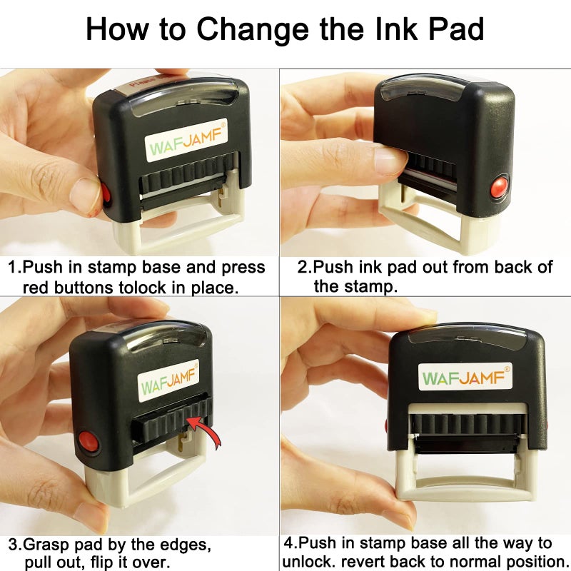 WAFJAMF Paid Office Stamp Self Inking Rubber Stamp Office Stamp Message Stamp Red Ink-Medium - Image 4